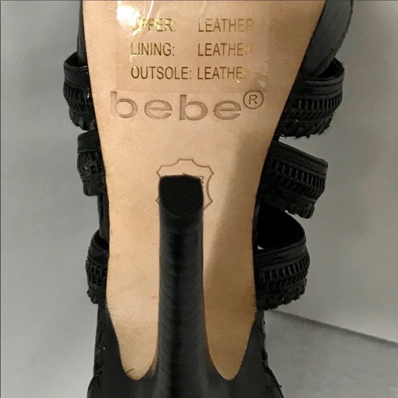 bebe black genuine leather Stilettos - Picture 4 of 7